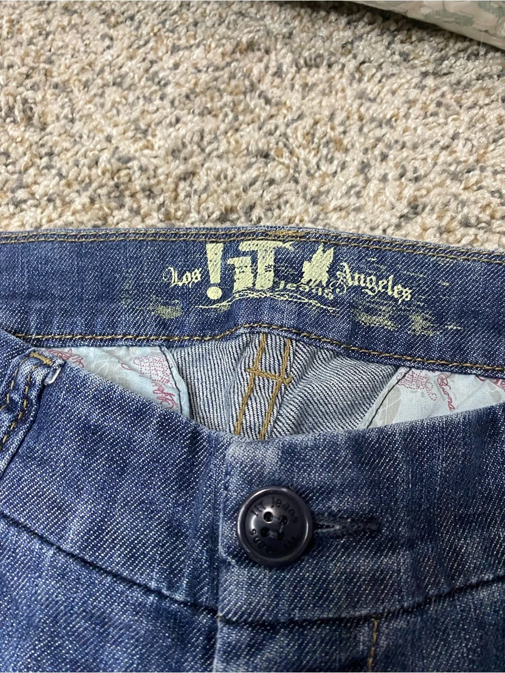 Vintage !iT Jeans Vintage Low Waisted Denim Bermuda Shorts skater Dark Wash Y2K